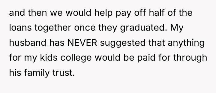 and then we would help pay off half of the...