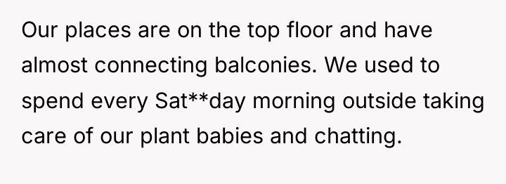 Our places are on the top floor and have almost...