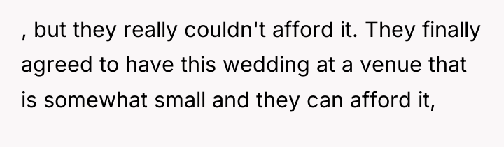 , but they really couldn't afford it. They finally agreed...