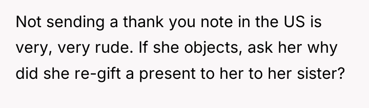 Not sending a thank you note in the US is...