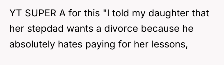 YT SUPER A for this "I told my daughter that...