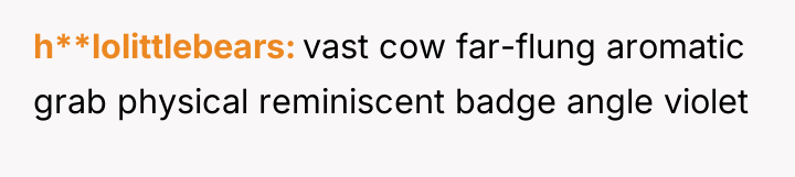 h**lolittlebears vast cow far-flung aromatic grab physical reminiscent badge angle...