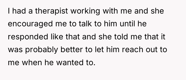 I had a therapist working with me and she encouraged...