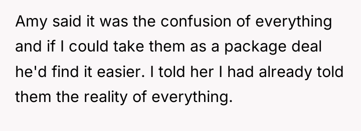 Amy said it was the confusion of everything and if...
