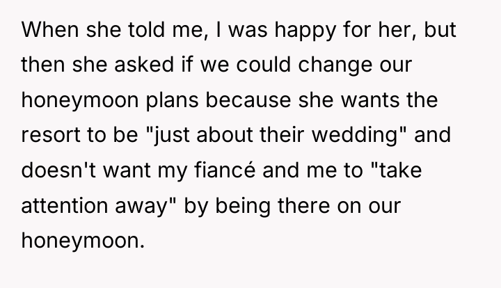 When she told me, I was happy for her, but...