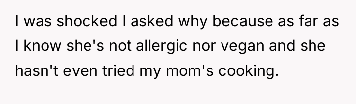I was shocked I asked why because as far as...