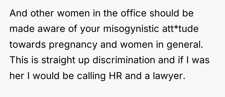 And other women in the office should be made aware...