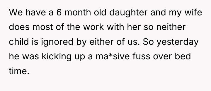 We have a 6 month old daughter and my wife...