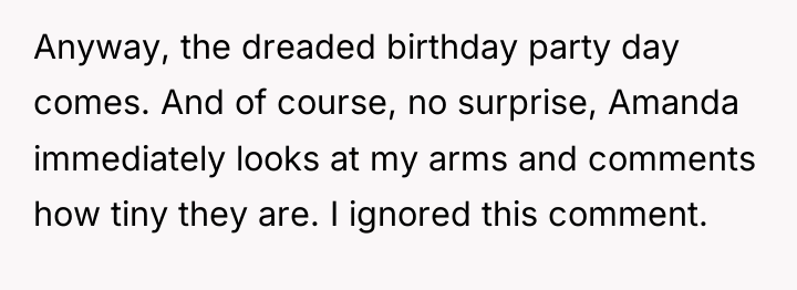 Anyway, the dreaded birthday party day comes. And of course,...