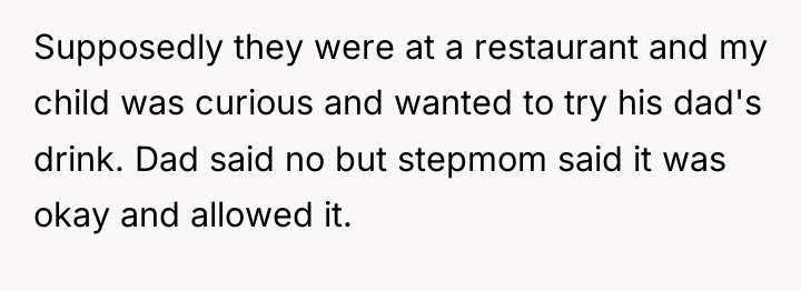 Supposedly they were at a restaurant and my child was...