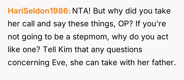 HariSeldon1986 NTA! But why did you take her call and...