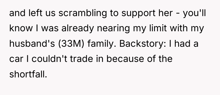 and left us scrambling to support her - you'll know...