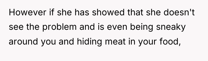However if she has showed that she doesn't see the...