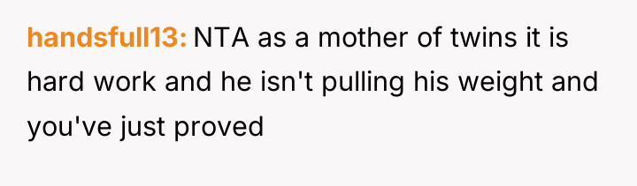 handsfull13 NTA as a mother of twins it is hard...