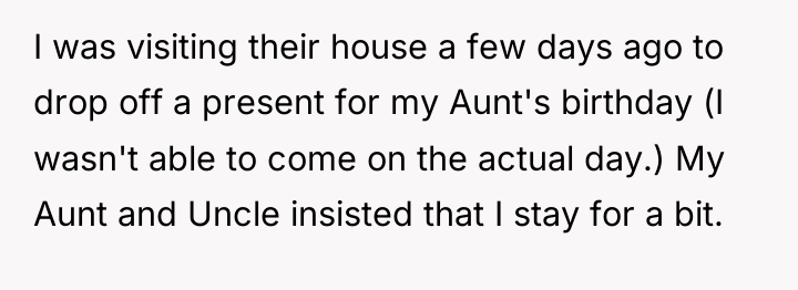 I was visiting their house a few days ago to...