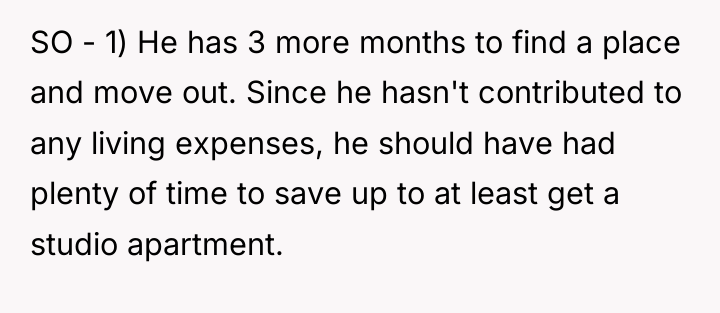SO - 1) He has 3 more months to find...