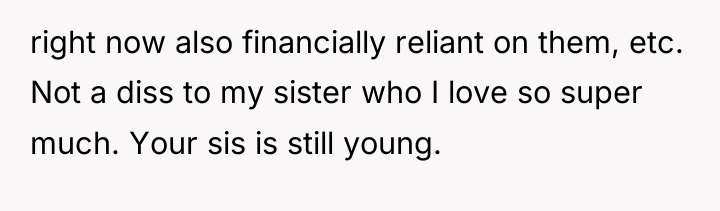 right now also financially reliant on them, etc. Not a...
