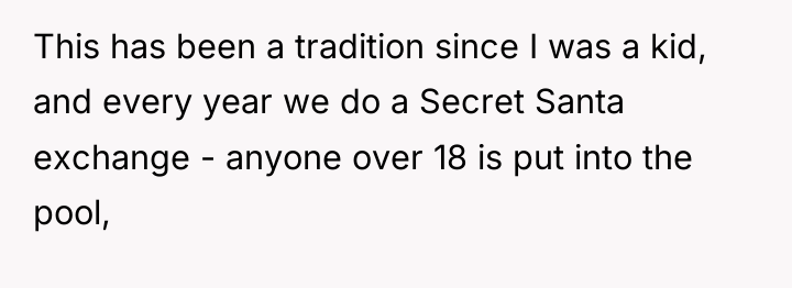 This has been a tradition since I was a kid,...