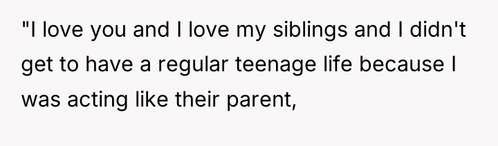 "I love you and I love my siblings and I...