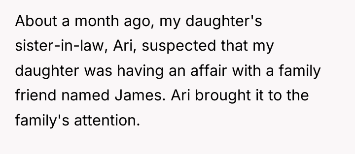 About a month ago, my daughter's sister-in-law, Ari, suspected that...