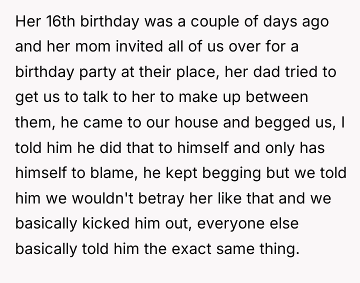 Her 16th birthday was a couple of days ago and...