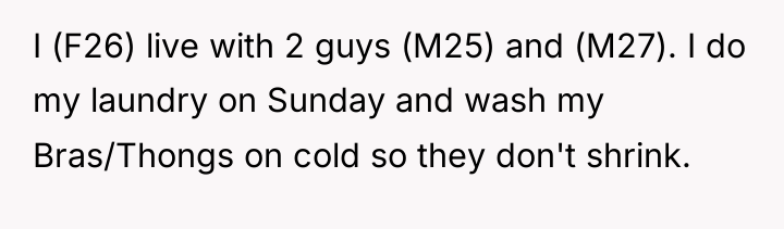I (F26) live with 2 guys (M25) and (M27). I...