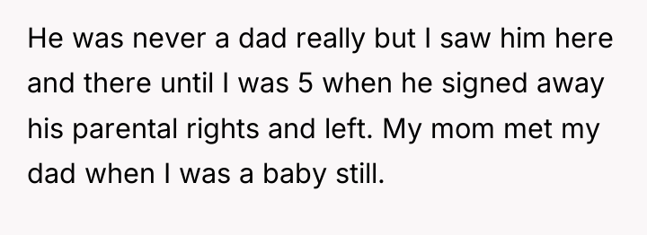 He was never a dad really but I saw him...