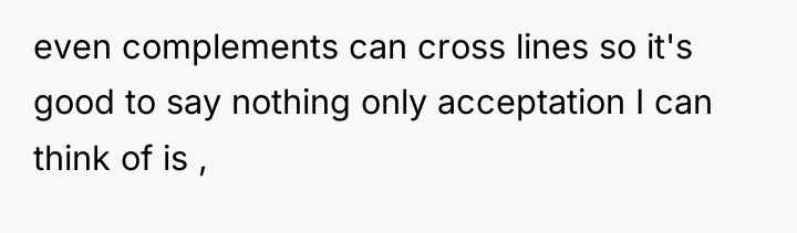 even complements can cross lines so it's good to say...