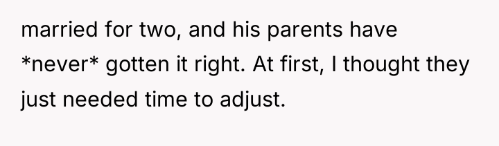 married for two, and his parents have *never* gotten it...
