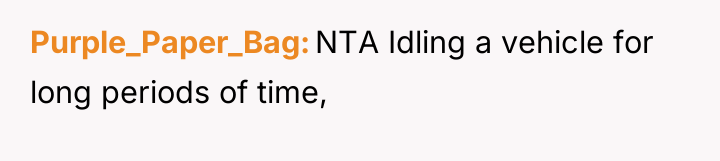 Purple_Paper_Bag NTA Idling a vehicle for long periods of time,