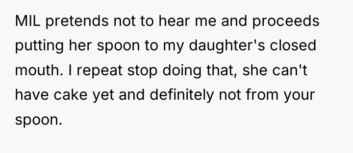 MIL pretends not to hear me and proceeds putting her...
