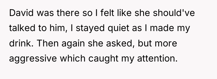 David was there so I felt like she should've talked...