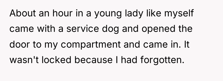 About an hour in a young lady like myself came...