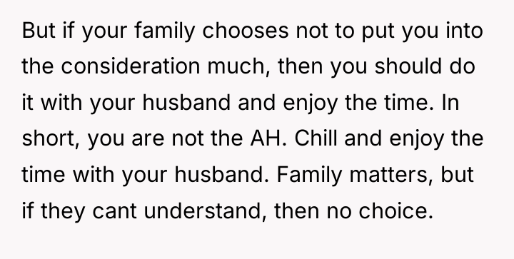 But if your family chooses not to put you into...