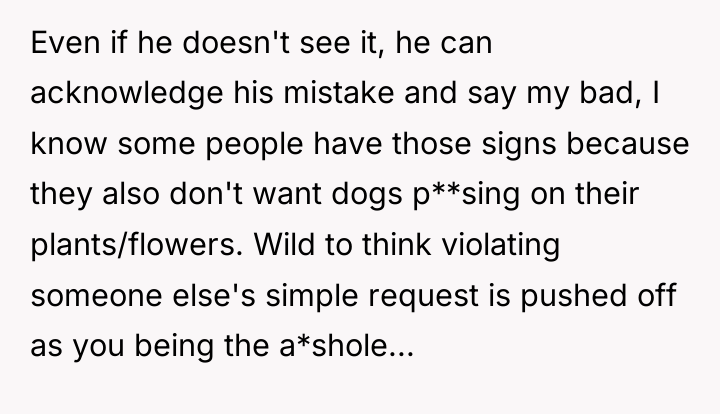 Even if he doesn't see it, he can acknowledge his...