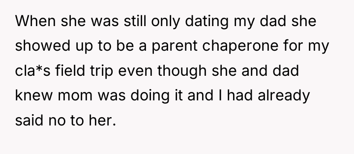 When she was still only dating my dad she showed...