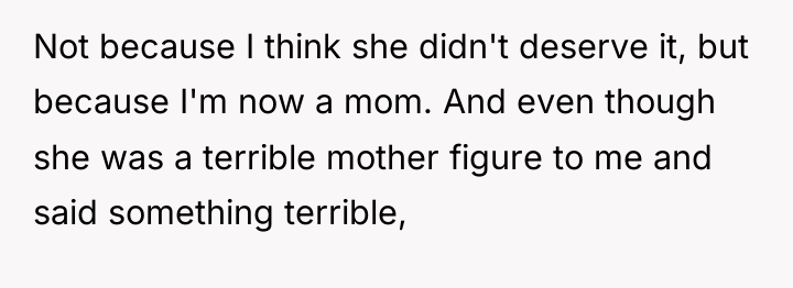 Not because I think she didn't deserve it, but because...