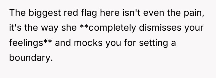 The biggest red flag here isn't even the pain, it's...