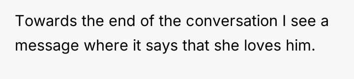 Towards the end of the conversation I see a message...