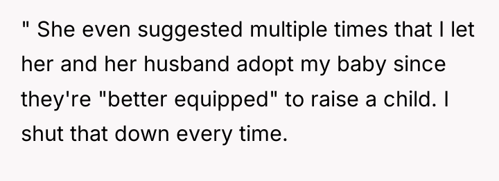 " She even suggested multiple times that I let her...