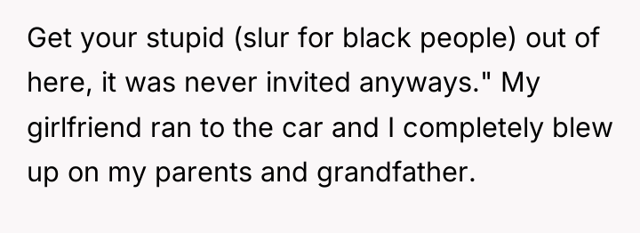 Get your stupid (slur for black people) out of here,...