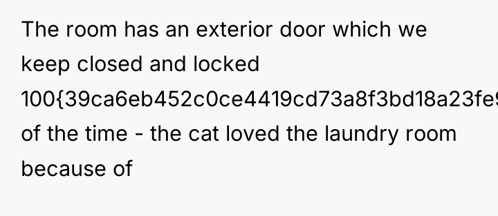 The room has an exterior door which we keep closed...