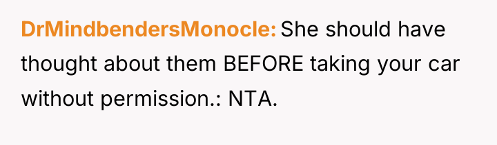 DrMindbendersMonocle She should have thought about them BEFORE taking your...