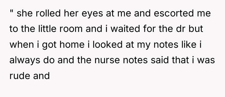 " she rolled her eyes at me and escorted me...