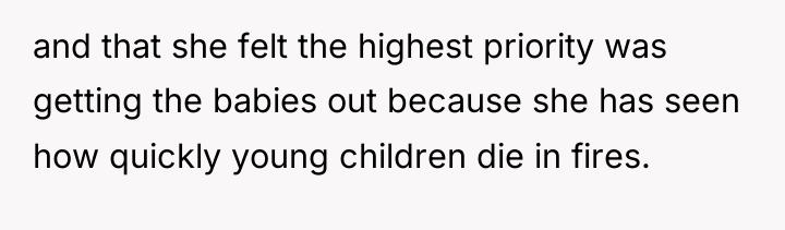 and that she felt the highest priority was getting the...