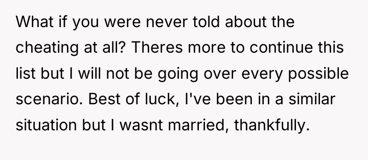 What if you were never told about the cheating at...