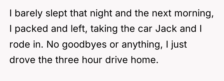 I barely slept that night and the next morning, I...