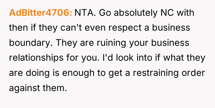 AdBitter4706 NTA. Go absolutely NC with then if they can't...