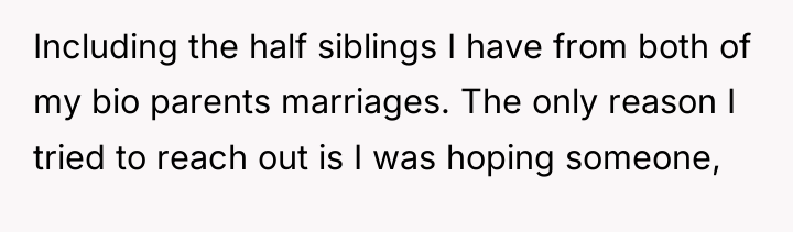 Including the half siblings I have from both of my...