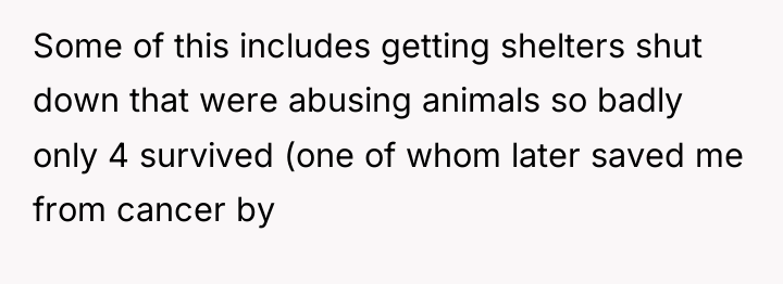 Some of this includes getting shelters shut down that were...